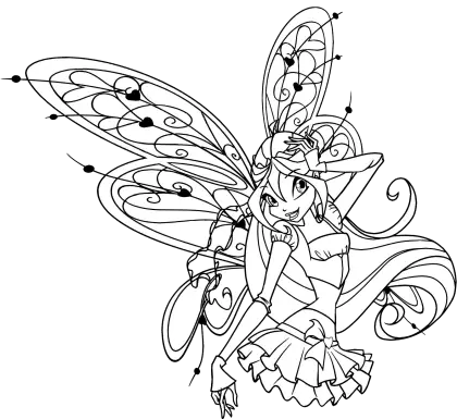 Fairy Illustration Coloring Page Design