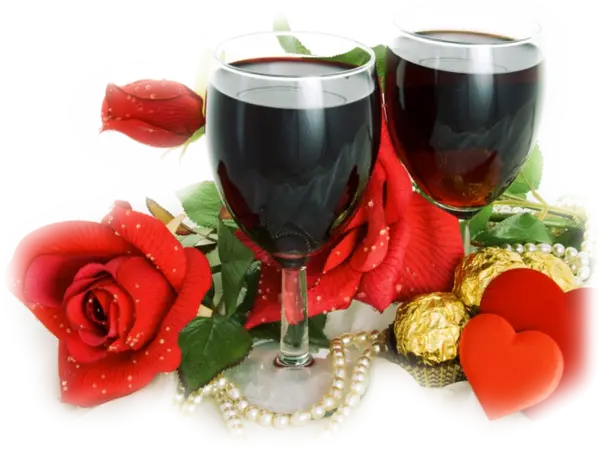 Romantic Table Setup with Wine and Roses