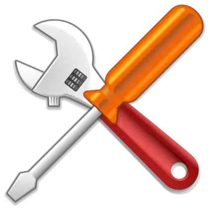 Wrench and Screwdriver Crossed Tool Icon