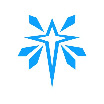 Blue Starburst Logo Design with Stylized Star