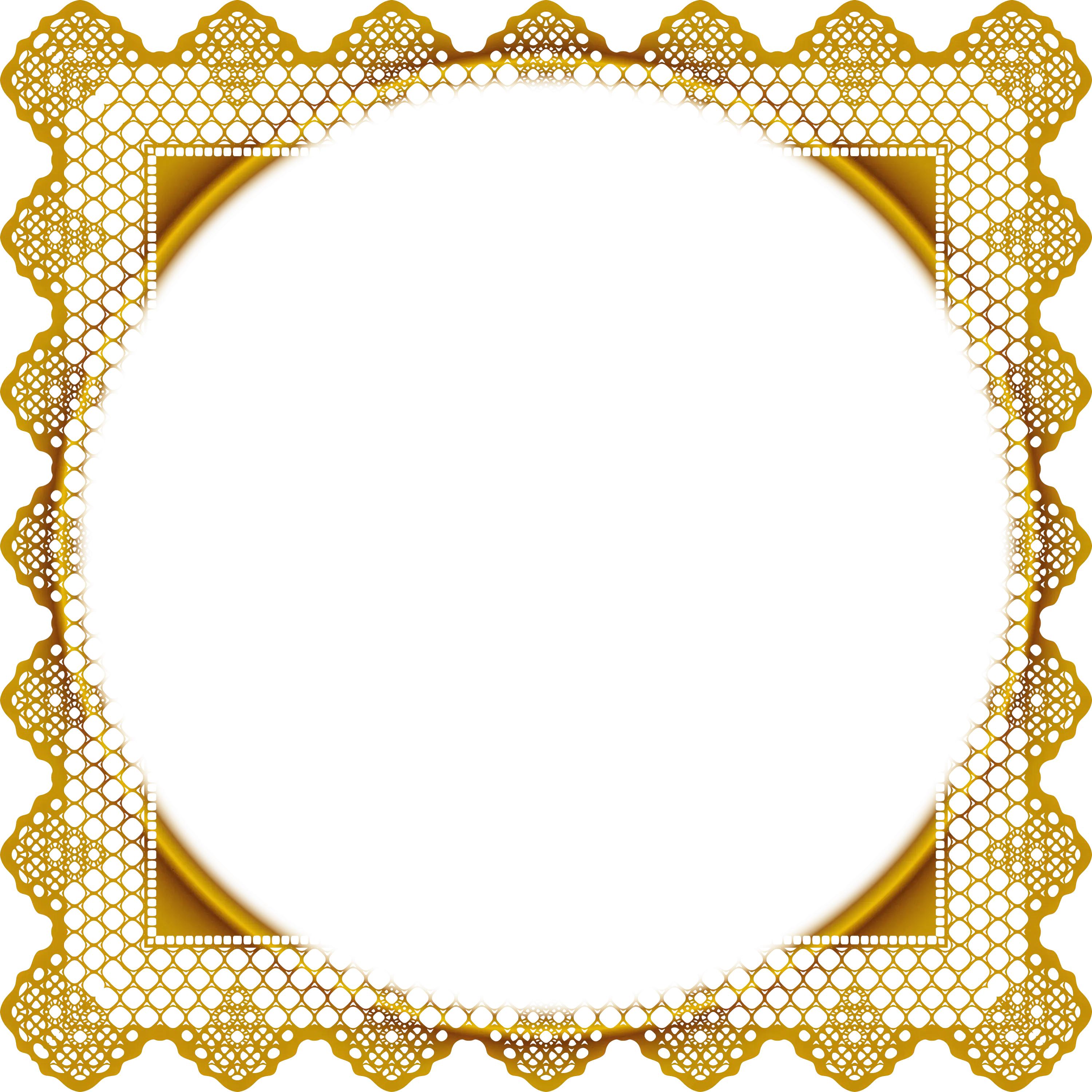 Golden Decorative Frame with Circular Center