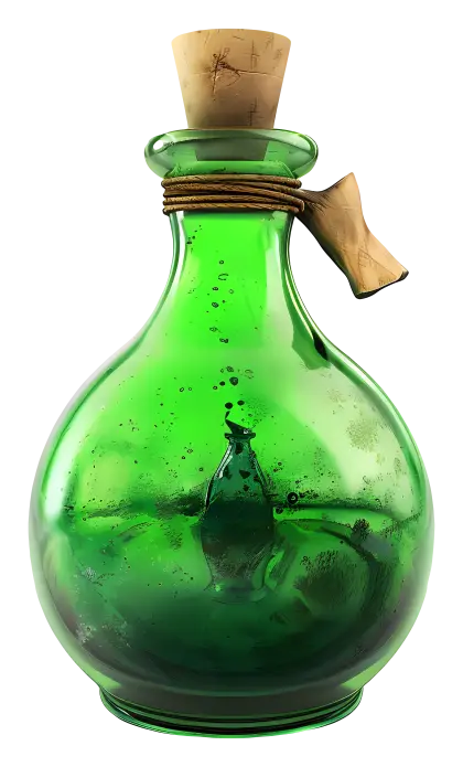 Green Potion Bottle for Magic Elixir