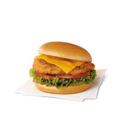 Crispy Chicken Sandwich with Cheese and Lettuce