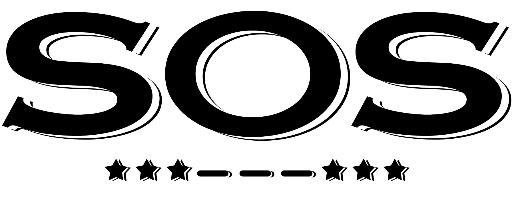 SOS Text with Morse Code and Stars