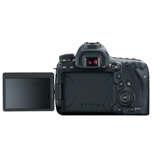 Black Camera with Flip-Out Screen