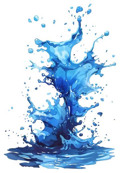 Dynamic Blue Water Splash Illustration