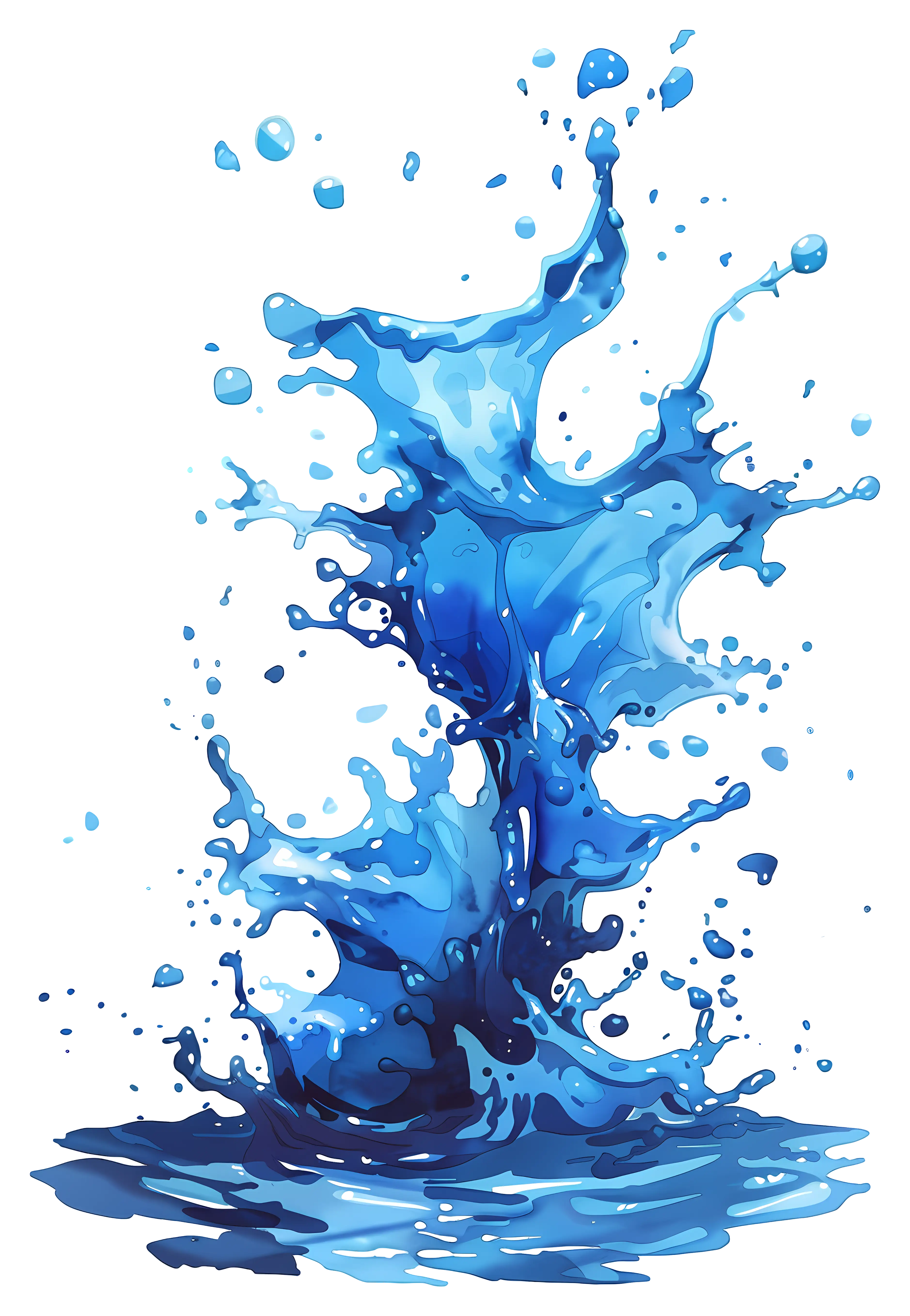 Dynamic Blue Water Splash Illustration