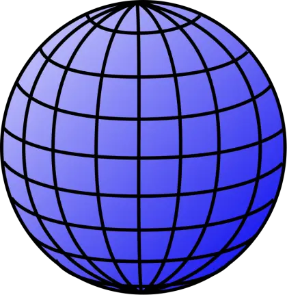 Blue Globe with Grid Lines