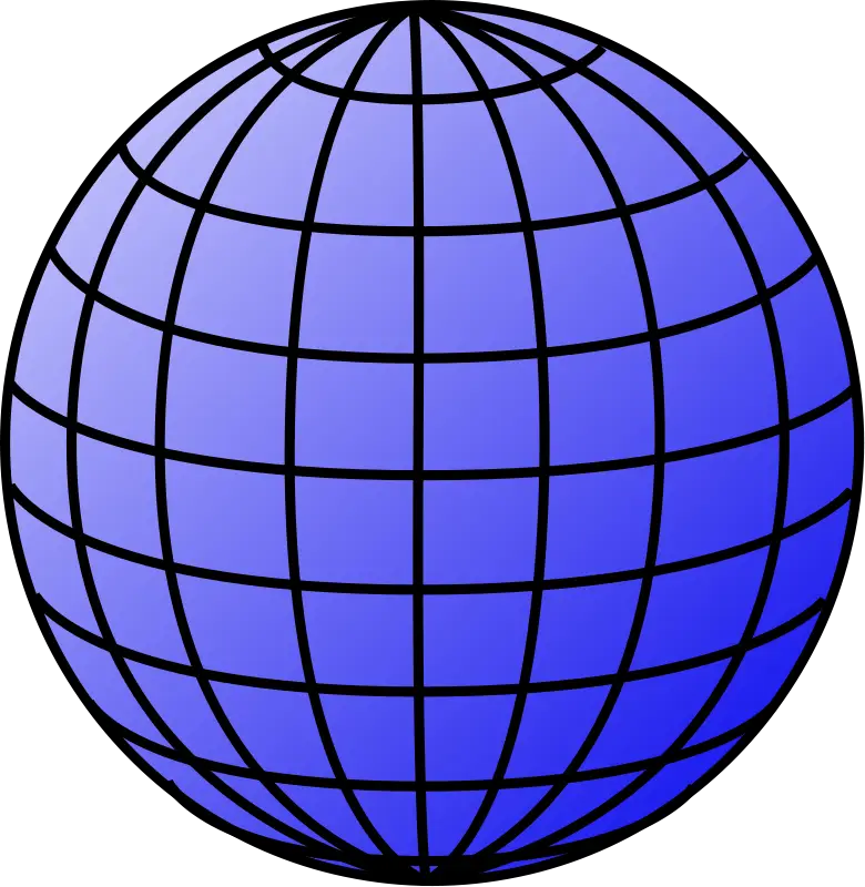 Blue Globe with Grid Lines