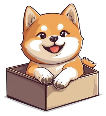 Cartoon Puppy in a Box