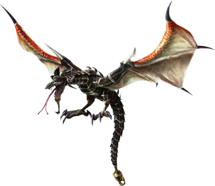 Winged Black Dragon from Fantasy Lore