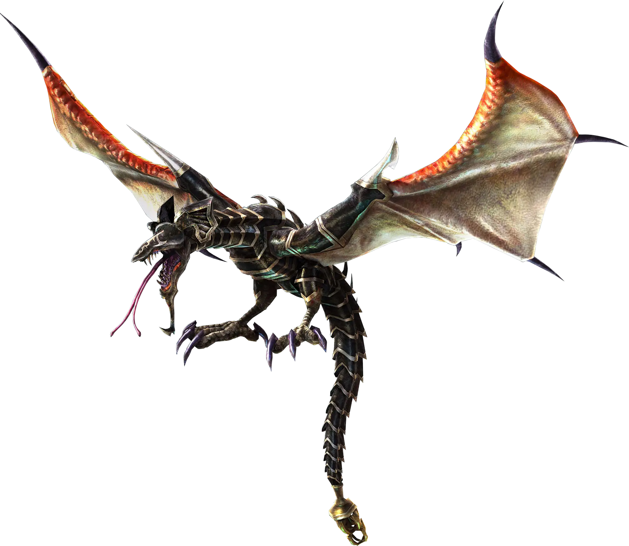 Winged Black Dragon from Fantasy Lore