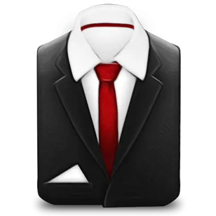 Black Suit with Red Tie Illustration