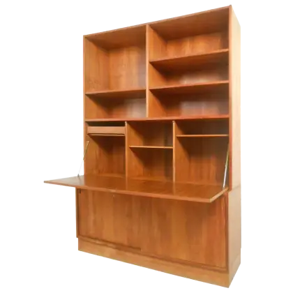 Wooden Bookshelf with Multiple Compartments
