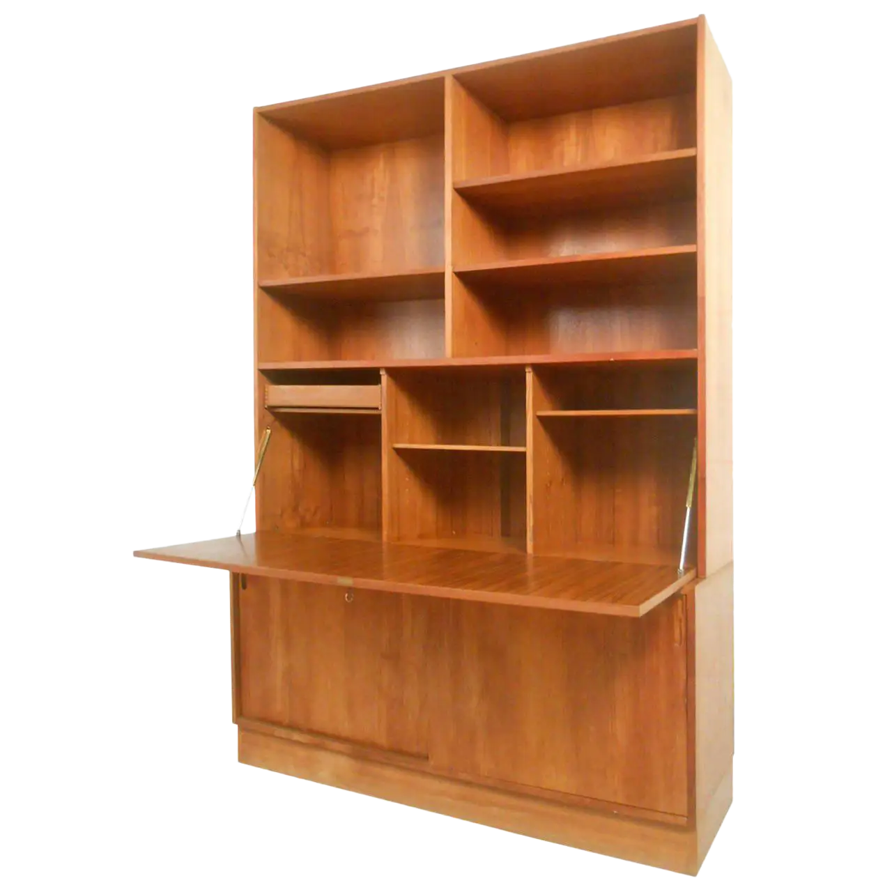 Wooden Bookshelf with Multiple Compartments