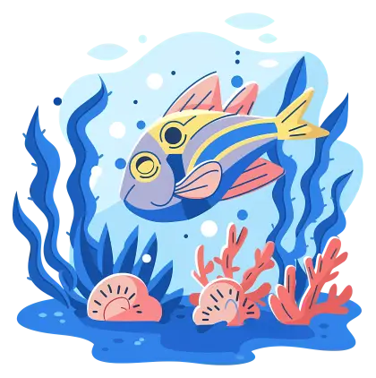 Colorful Fish in Underwater Scene