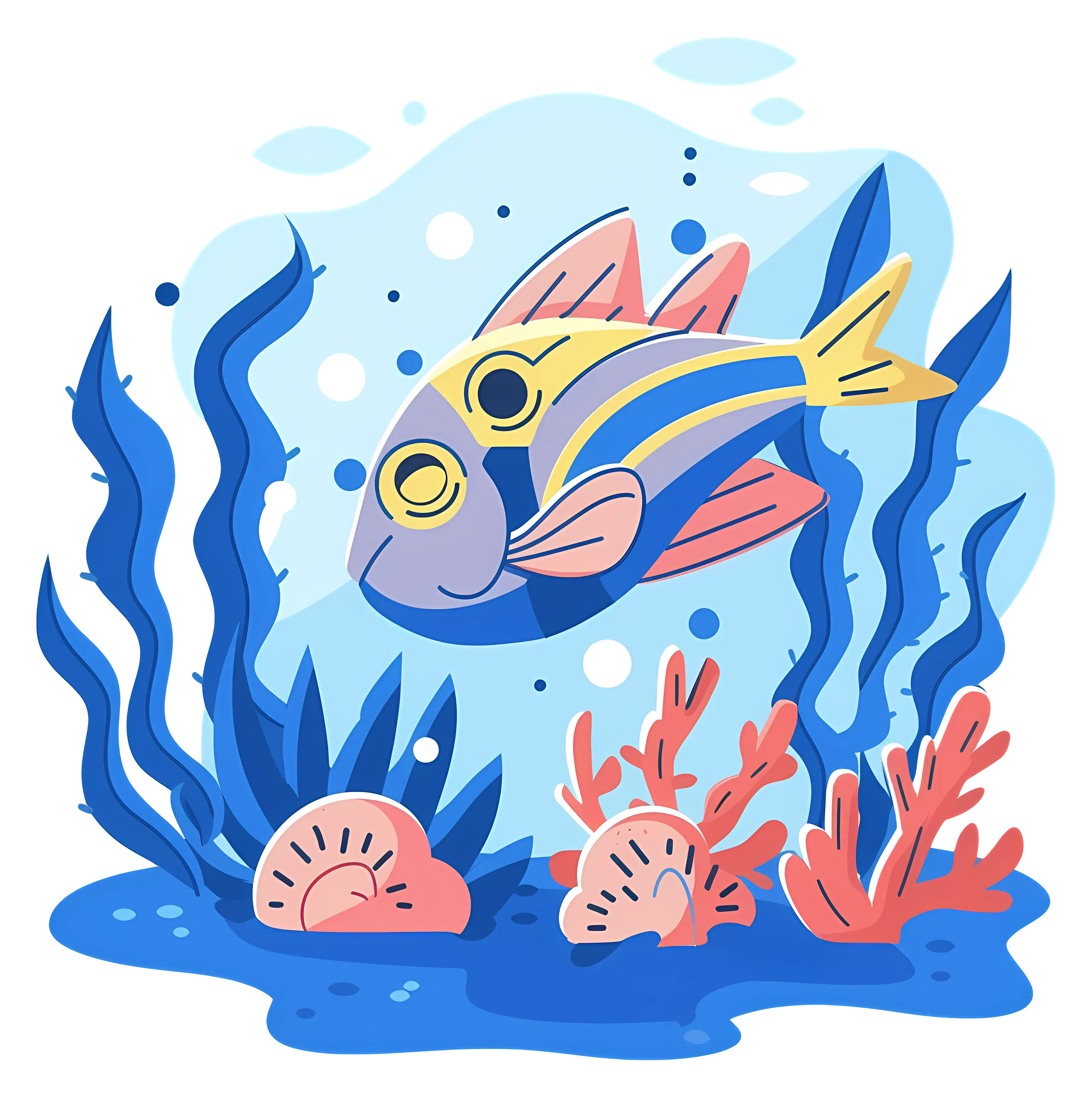 Colorful Fish in Underwater Scene