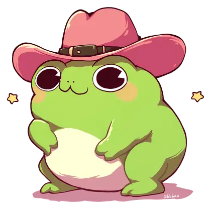 Frog Wearing a Cowboy Hat