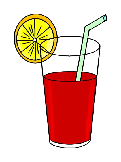 Refreshing Red Drink in Glass