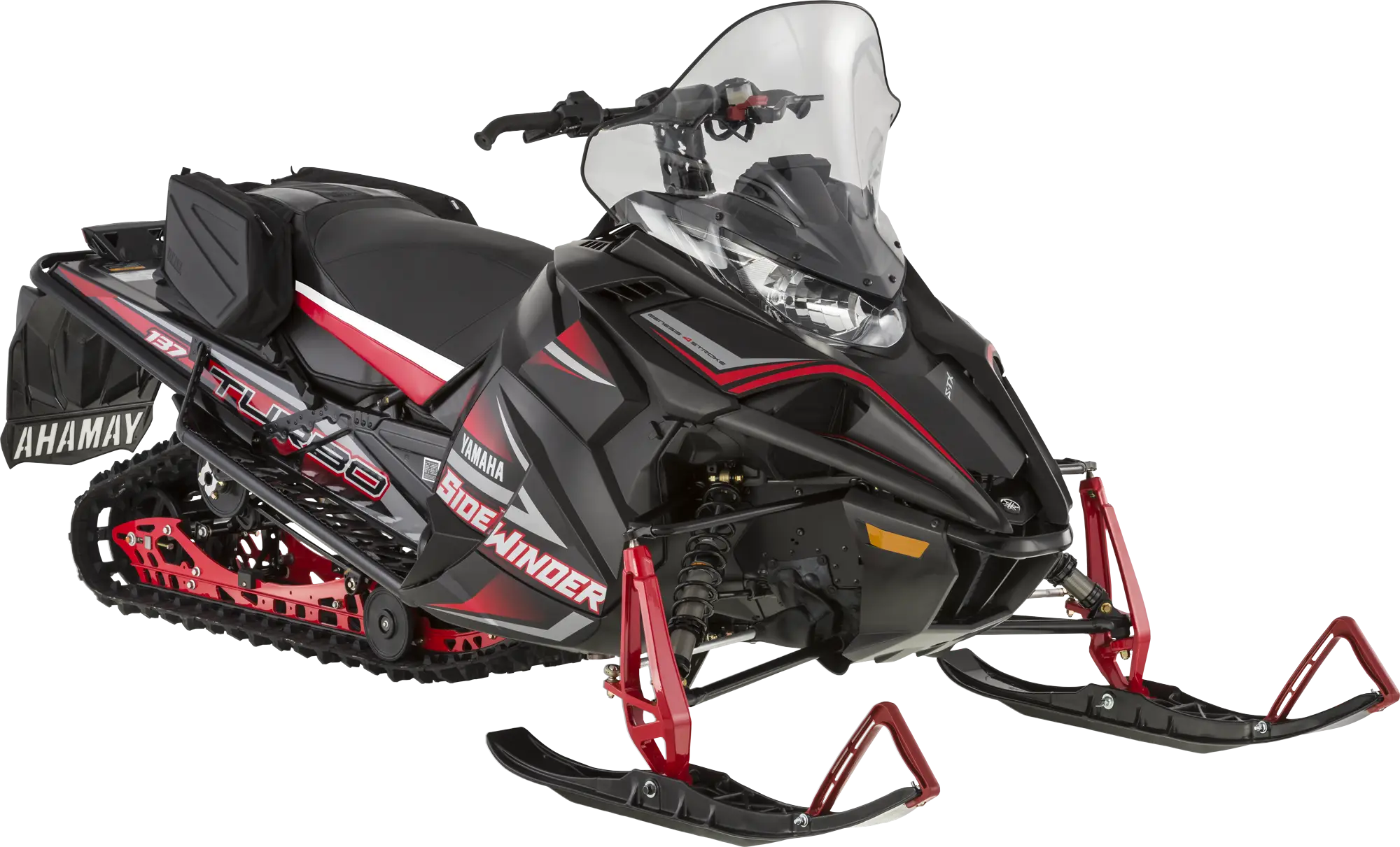 Black and Red Snowmobile for Winters