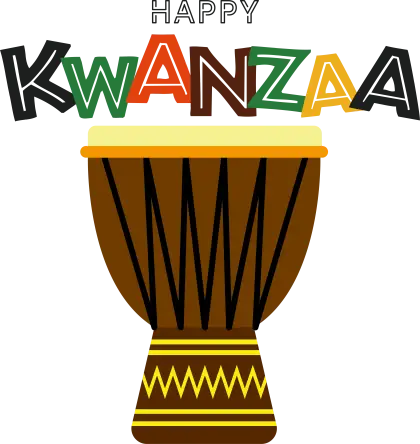 Kwanzaa Drum Decoration with Festive Lettering