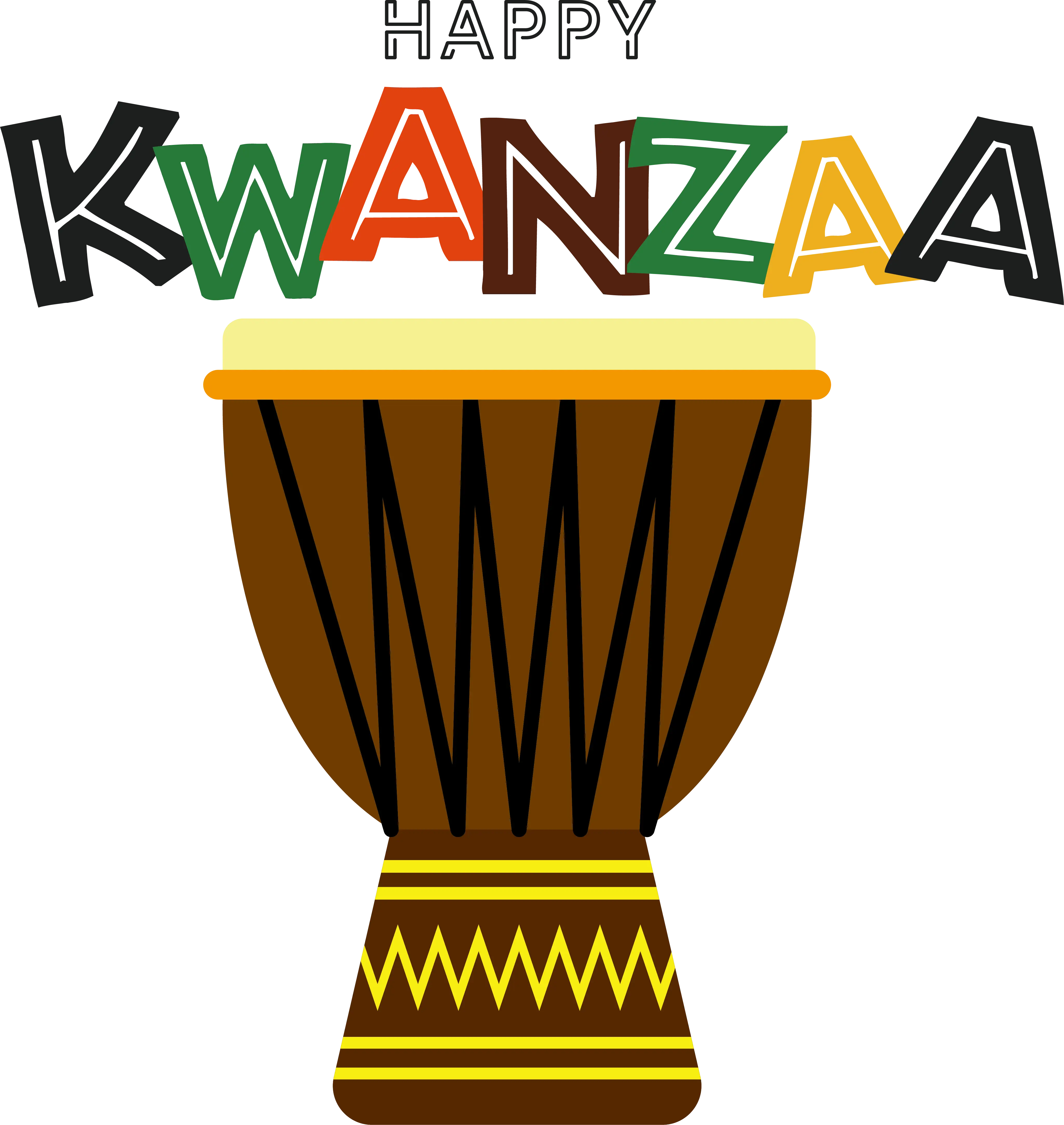 Kwanzaa Drum Decoration with Festive Lettering