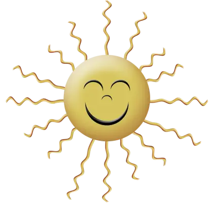 Smiling Sun Cartoon Illustration