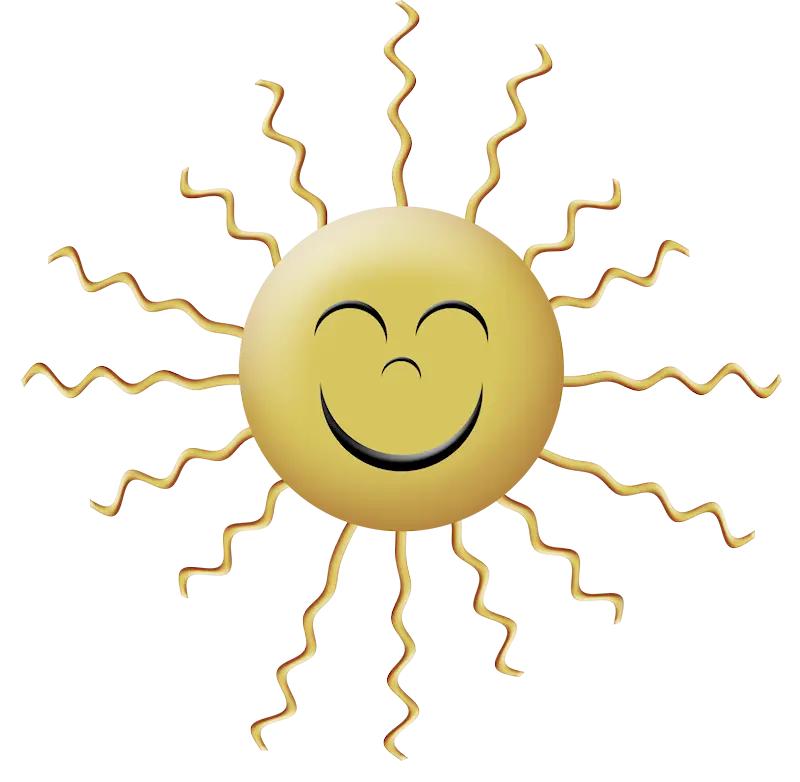 Smiling Sun Cartoon Illustration