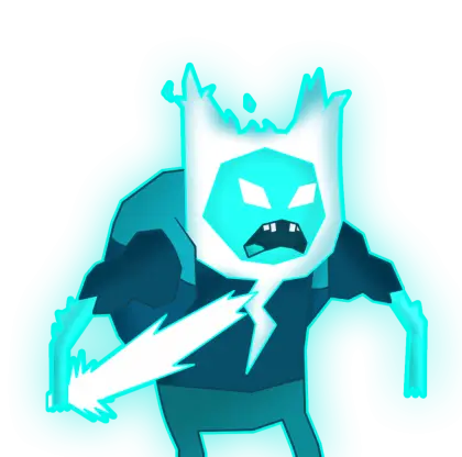 Blue Lightning Cartoon Character