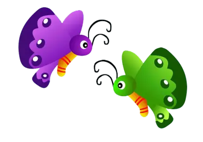 Colorful Cartoon Butterflies