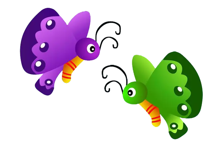 Colorful Cartoon Butterflies