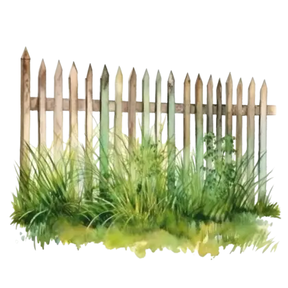 Wooden Fence with Greenery