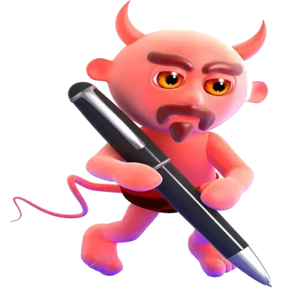 Cute Devil Holding Pen