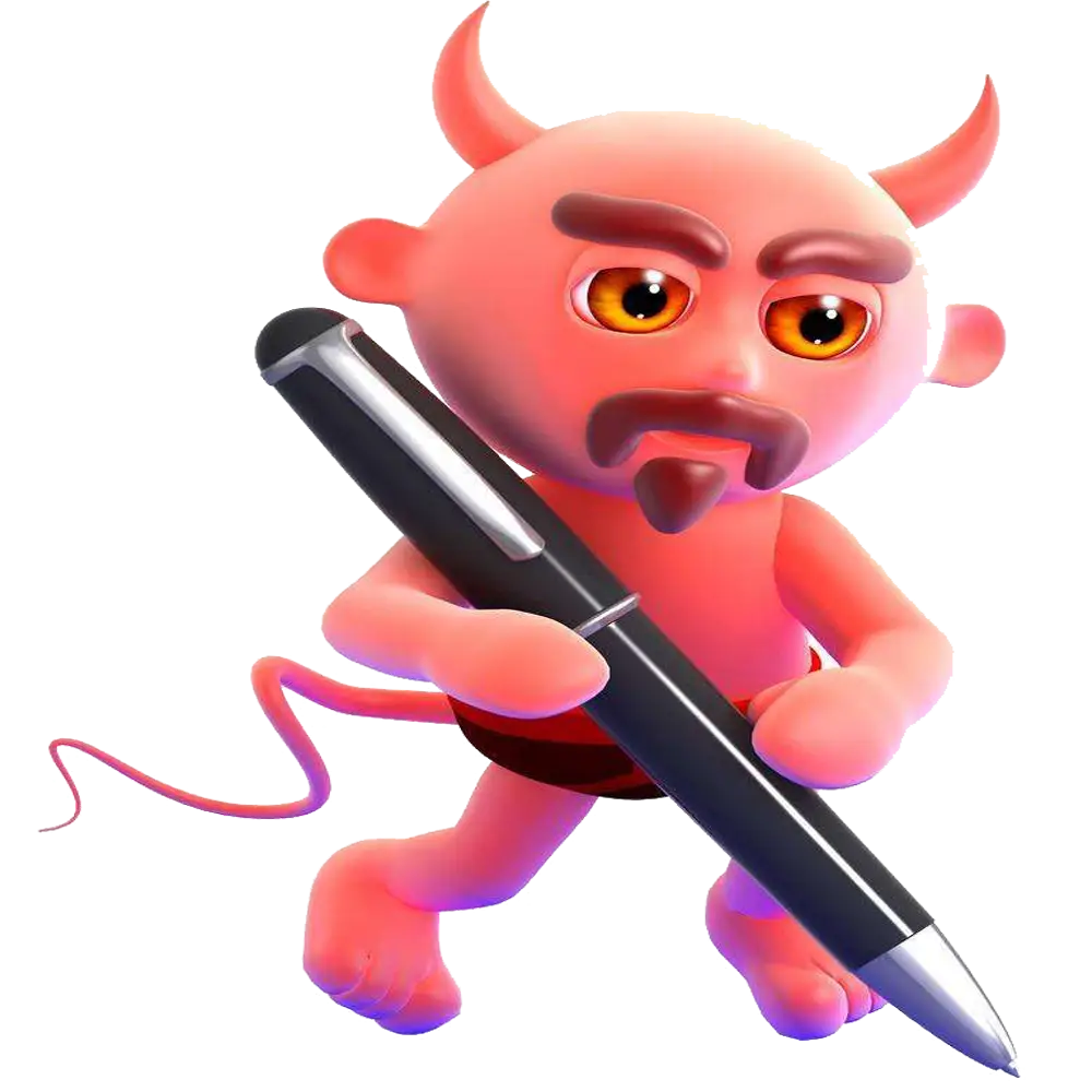 Cute Devil Holding Pen