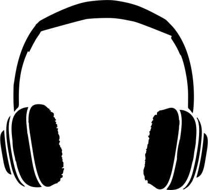 Headphones Silhouette in Minimalist Style