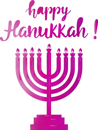 Pink Hanukkah Menorah with Holiday Greetings