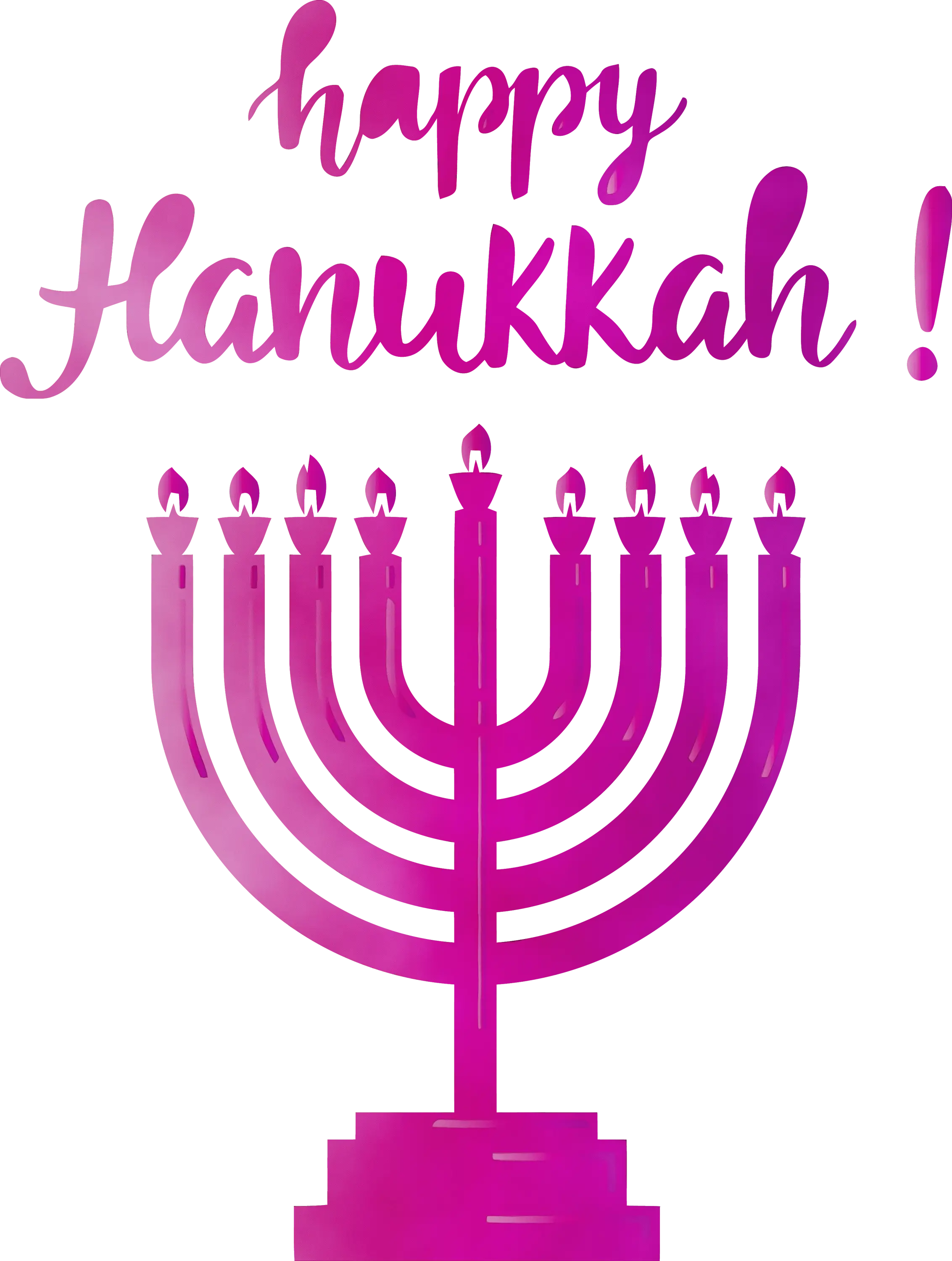 Pink Hanukkah Menorah with Holiday Greetings