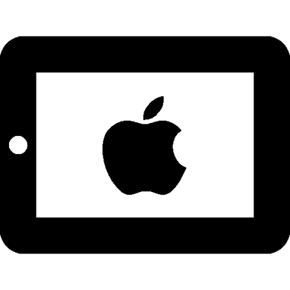 Black Tablet Icon with Apple Logo