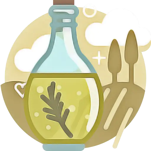 Bottle of Olive Oil with Herb for Cooking