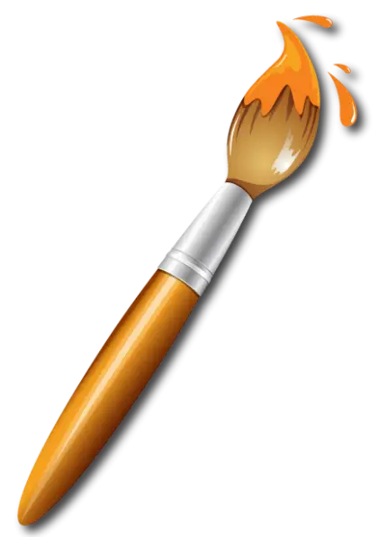 Paintbrush with Orange Paint