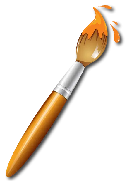 Paintbrush with Orange Paint