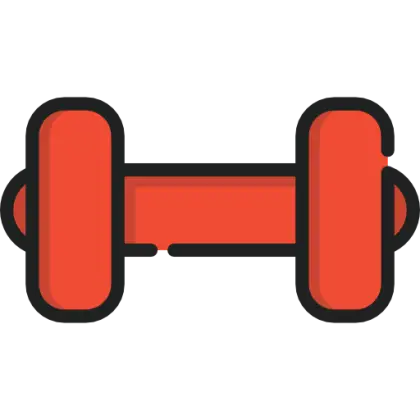 Red Dumbbell Icon for Fitness Enthusiasts