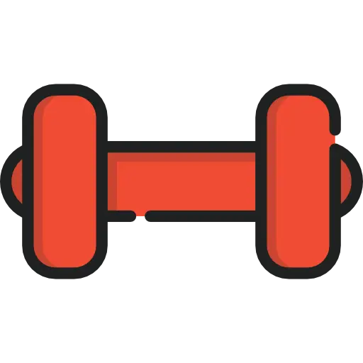 Red Dumbbell Icon for Fitness Enthusiasts