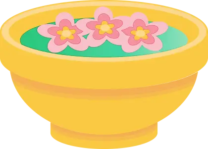 Bowl with Floating Floral Decorations