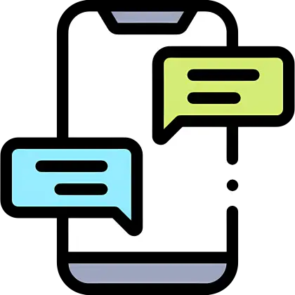 Smartphone with Chat Bubbles Icon