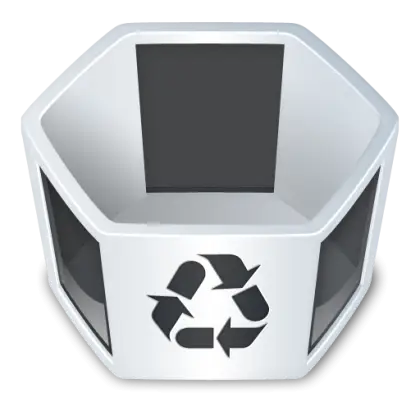 Recycle Bin Icon in Hexagonal Design