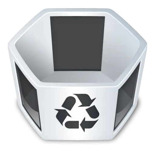 Recycle Bin Icon in Hexagonal Design