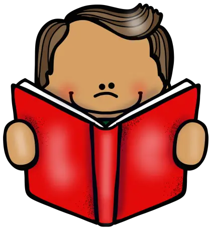 Cartoon Boy Reading a Book