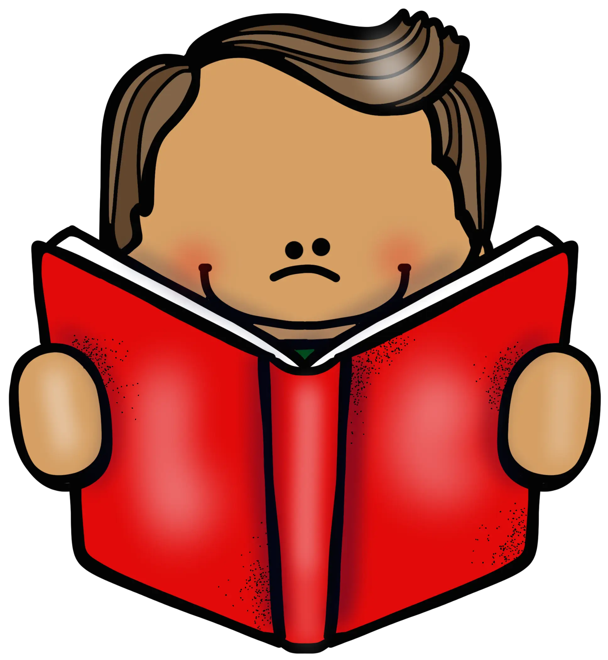 Cartoon Boy Reading a Book