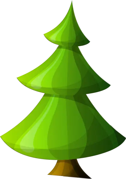 Cartoon Green Christmas Tree in Festive Style